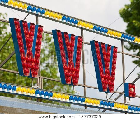 Electric Www Sign On A Scaffolding