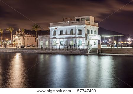 Club de Regata building at the promenade of Cartagena Spain