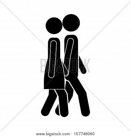 man and woman walking icon vector illustration