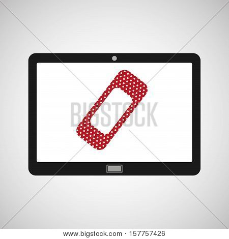 tablet mobile app cure band aid vector illustration eps 10