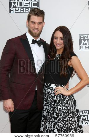 LOS ANGELES - NOV 20:  Bryce Harper, Kayla Varner at the 2016 American Music Awards at Microsoft Theater on November 20, 2016 in Los Angeles, CA