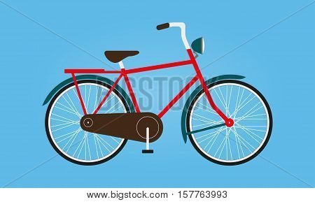 Bicycle icon or road bike in flat design. Colorful vector illustration.