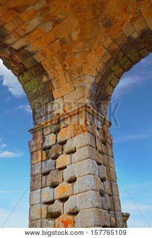 Arch roman of Caparra in Spain Extremadura by the Via de la Plata way