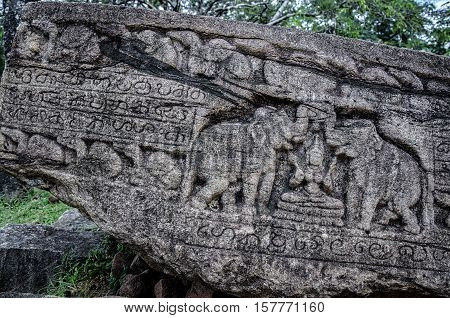Ancient ruins Sri Lanka.Polonnaruwa temple.Medieval capital of Ceylon.