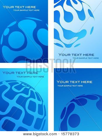 Raccolta di modelli di onda astratta blu - perfetti per business card ans web templates