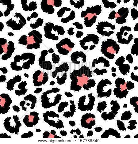 Leopard coral natural  fashion vector pattern background.