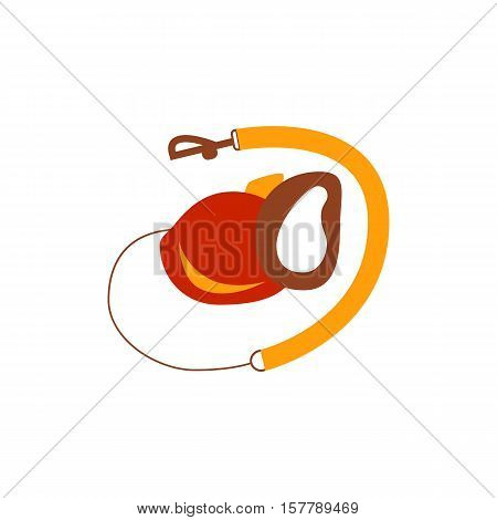 Dog leash icon. Colorful dog lead isolated vector. Flat dog leash illustration. Home pet lead cute icon. Dog leash silhouette isolated on white background