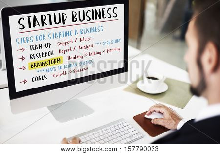 Startup Business Plan Steps Graphic Concept