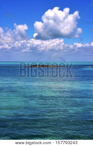 Coastline And Rock The  Blue