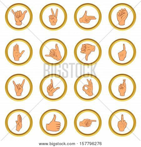 Hand vector set in cartoon style isolated on white background