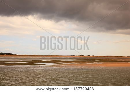 View of the El Puntal beach in Somo Santander. Spain