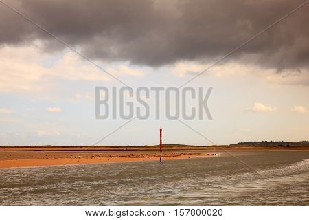 View of the El Puntal beach in Somo Santander. Spain