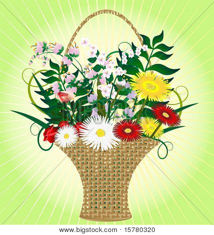 バスケットの花