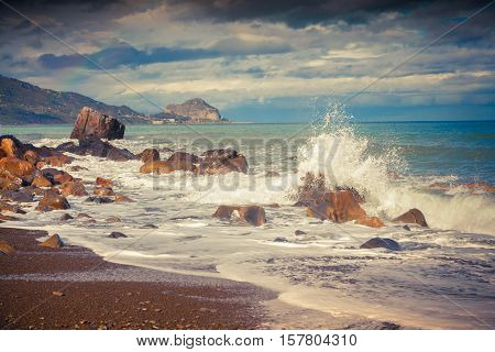 Stormy Spring Morning On The Beach Torre Conca