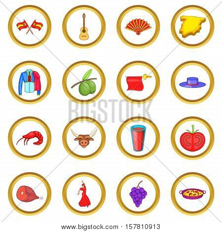 Spain vector set in cartoon style isolated on white background
