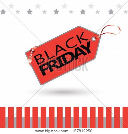 Black Friday sale red sticker vector isolated on white background. Discount or special offer price sign on Black Friday. Sale banner. Promo offer on black friday. Special offer sale red sticker. Discount tag for Black Friday. Special offer black friday ba