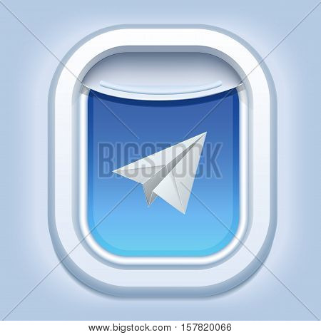 Vector image of the airplane and paper plane