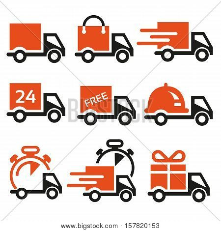 set of vector icons of delivery for online retailers