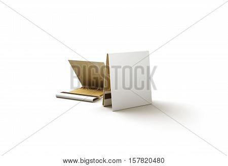 Blank promo match book mock up 3d rendering.