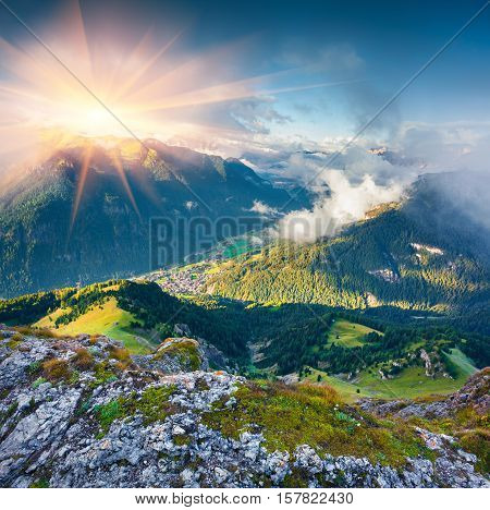 View From The Bird's Eye Of Campitello Di Fassa Village