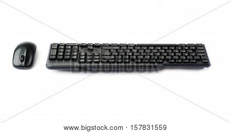 Black computer querty keyboard isolated over white background