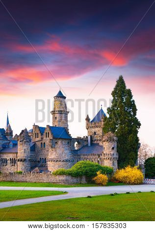 Colorful Spring Sunset In The Wilhelmshohe Castle