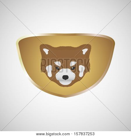 Red panda bear. Abstract cartoon red panda bea portrait