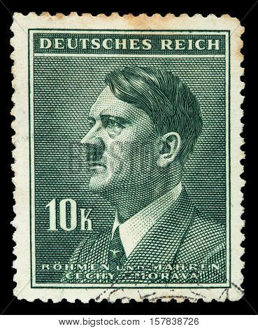GERMAN REICH. Circa 1939 - c.1944: A postage stamp with portraying of Adolf Hitler