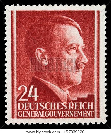 GERMAN REICH. Circa 1939 - c.1944: A postage stamp with portraying of Adolf Hitler