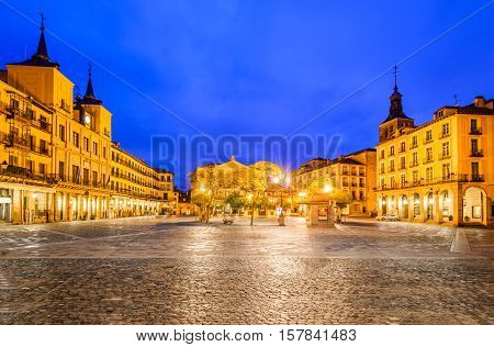 Segovia Spain. Plaza Mayor in Segovia a city in the autonomous region of Castilla y Leon Spain.