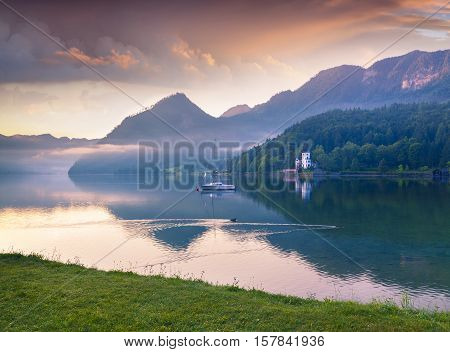 Colorful Summer Morning On The Grundlsee.