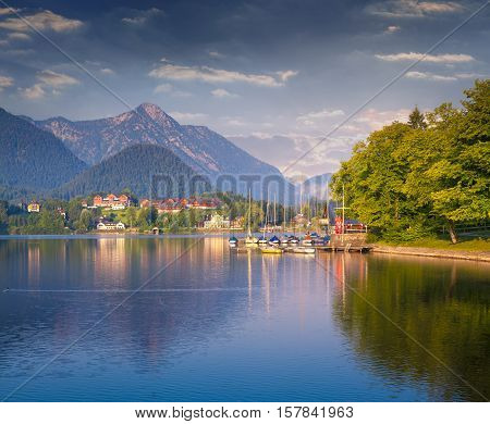 Colorful Summer Morning On The Grundlsee Lake.
