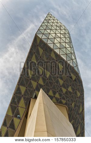 Antwerp Belgium - October 2016: The new Port House in Antwerp repurposes renovates into a new headaquarters for the port creates by Zaha Hadid her last project