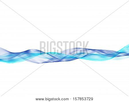 Vector illustration abstract background. Wavy lines intersecting blue and blue colors. Arranged horizontally.