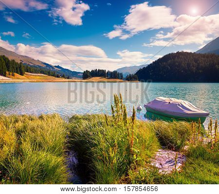 Small Boat On The Champferersee Lake