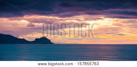 Dramatic Spring Sunset On The Beach Torre Conca.