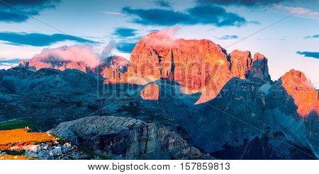 Colorful Summer Scene In The National Park Tre Cime De Lavaredo
