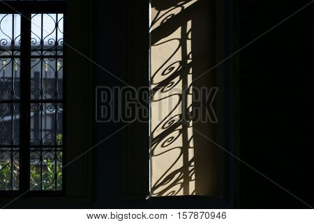 Light and reflection from the window. Sunlight and shadows.