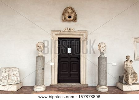 ROME, ITALY - JUNE 12, 2015: The baths of Diocletian (Thermae Diocletiani) in Rome. Italy