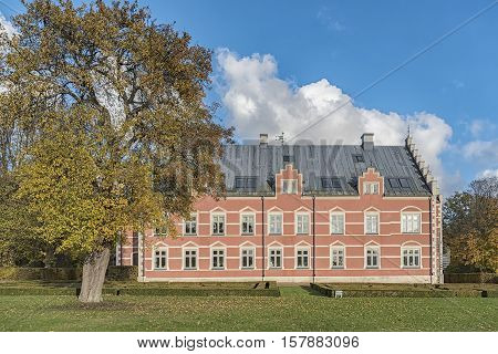 A view of Palsjo Castle and it's grounds from the public park.