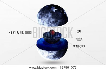 Neptune inner structure. Elements of this image furnished by NASA