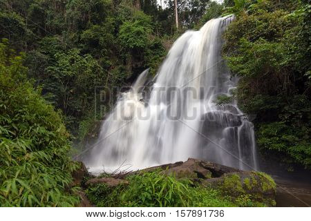 The Pha Dok Seaw Tropical waterfall in the Doi Inthanon National park, Thailand