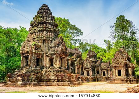 View Of Main Tower Of Ancient Thommanon Temple, Angkor, Cambodia