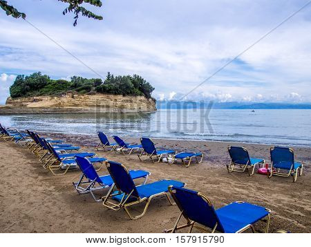 Sidari beach on north part of Corfu Greek island