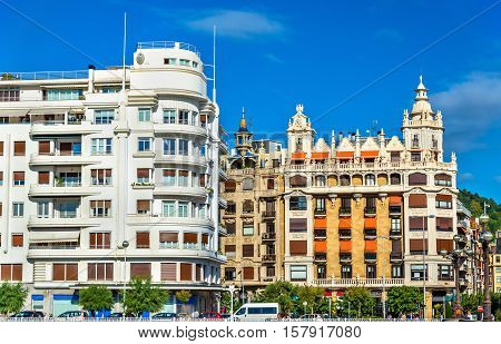 Cityscape of San Sebastian or Donostia - Spain, the Basque Country