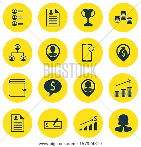 Set Of Management Icons On Job Applicants, Tree Structure And Bank Payment Topics. Editable Vector I