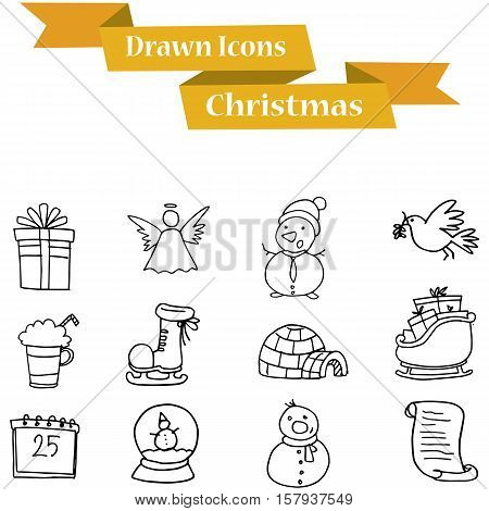 Illustration of Christmas icons collection stock vector