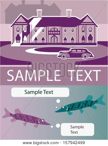 Pike Mansion vector illustration clip-art image file
