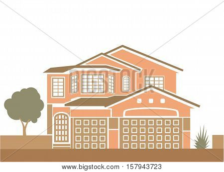 Simple family house vector illustration clip-art image