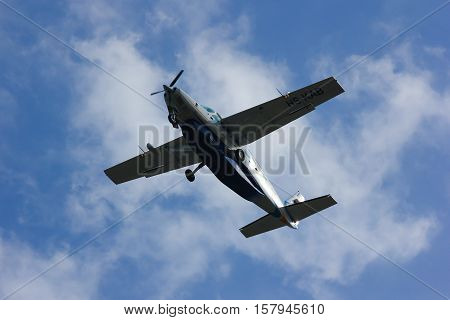 CHIANGMAI , THAILAND- FEBRUARY 19 2014: HS-KAB Cessna Grand Caravan 208B of Kanair. landing to Chiangmai airport flight from Mae hong son.